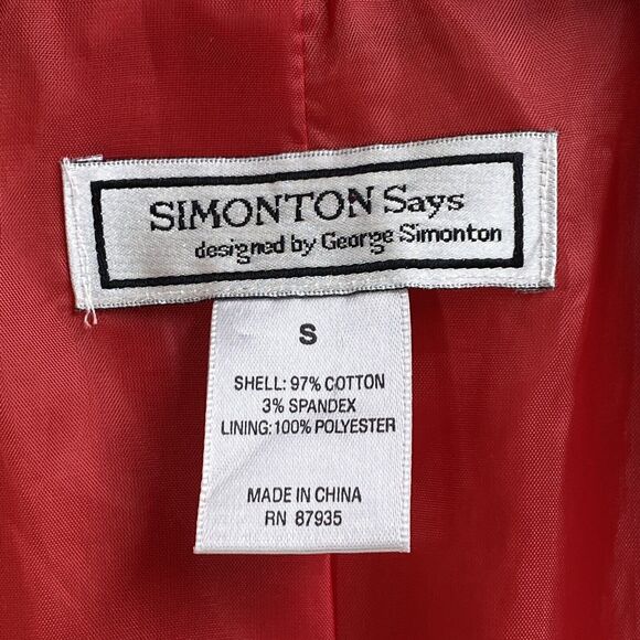 Simonton Says Splashed Floral Print Jacket Small Collard U neckline button up - Picture 5 of 10